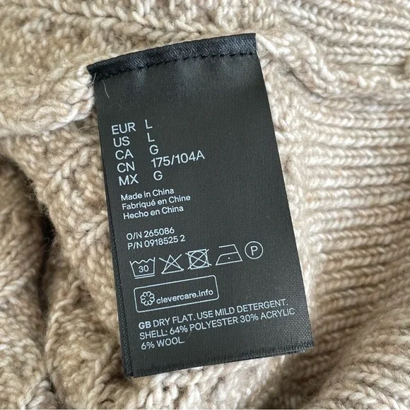 H&M Sweater Ruffle Large Cable Knit Ribbed Coquette Prairie NWT - Picture 10 of 14